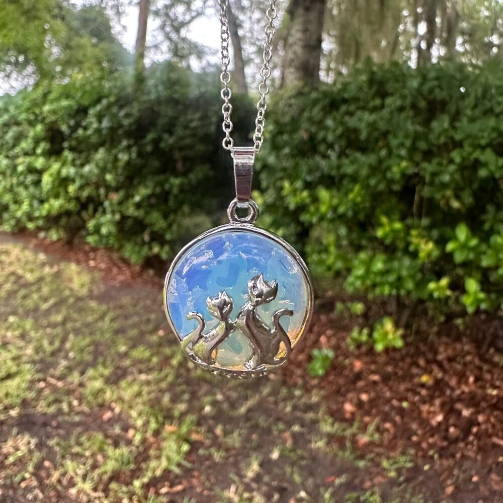 Opalite Cat Love Necklace Opalite Cat Love Pendant